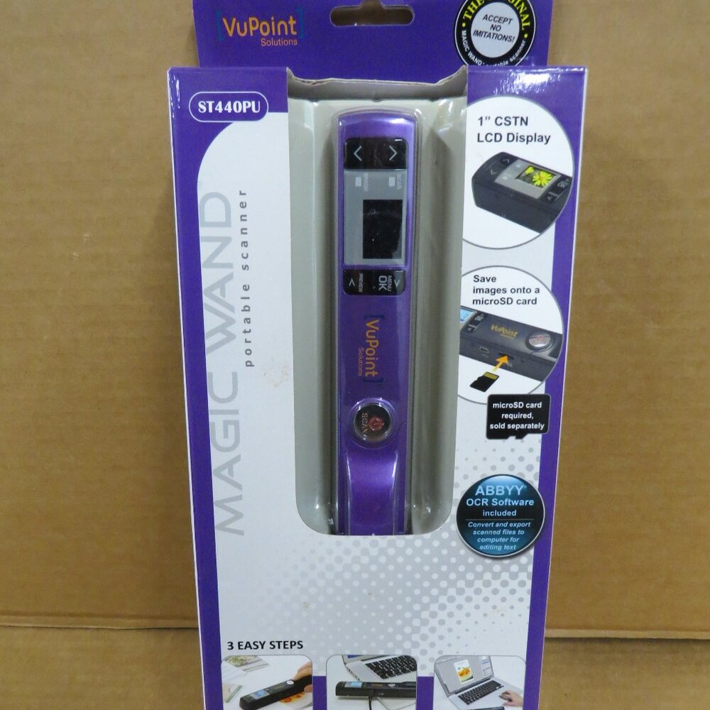 Magic Wand Portable Scanner Scan Connect View ST440PU Purple NEW IOB